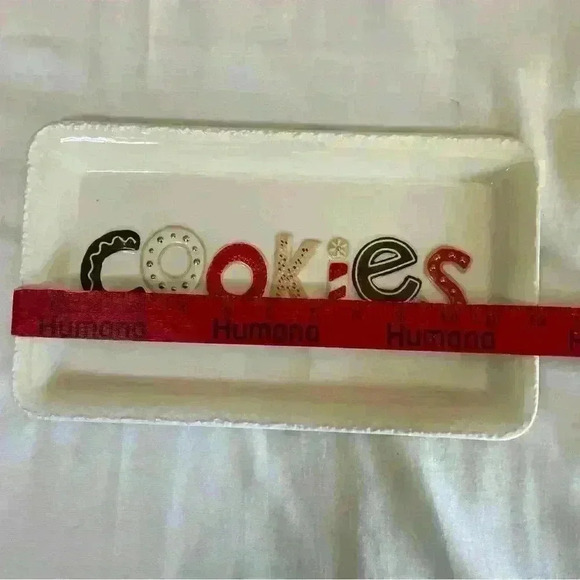 Hallmark Ceramic Christmas Cookie Exchange 12"x7" Rectangle Serving Tray Holiday - Picture 2 of 4